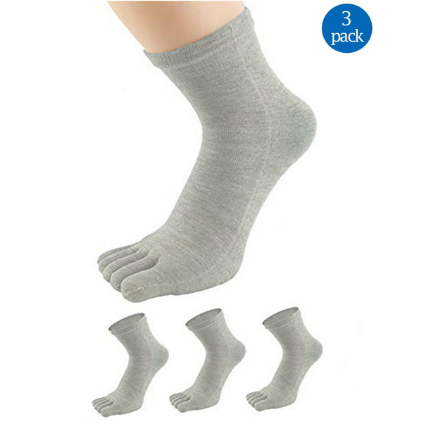 Mens Casual Five Finger Toe Socks 5 Pairs Sports Breathable Soft Cotton Sports Running Boat Socks D 